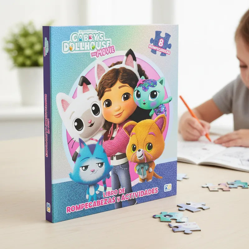 Libro de Rompecabezas Gabby’s Dollhouse | 8 Rompecabezas Infantiles Educativos