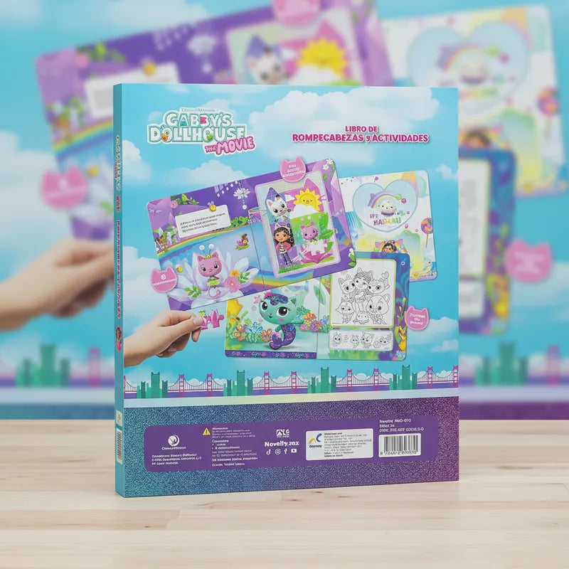 Libro de Rompecabezas Gabby’s Dollhouse | 8 Rompecabezas Infantiles Educativos