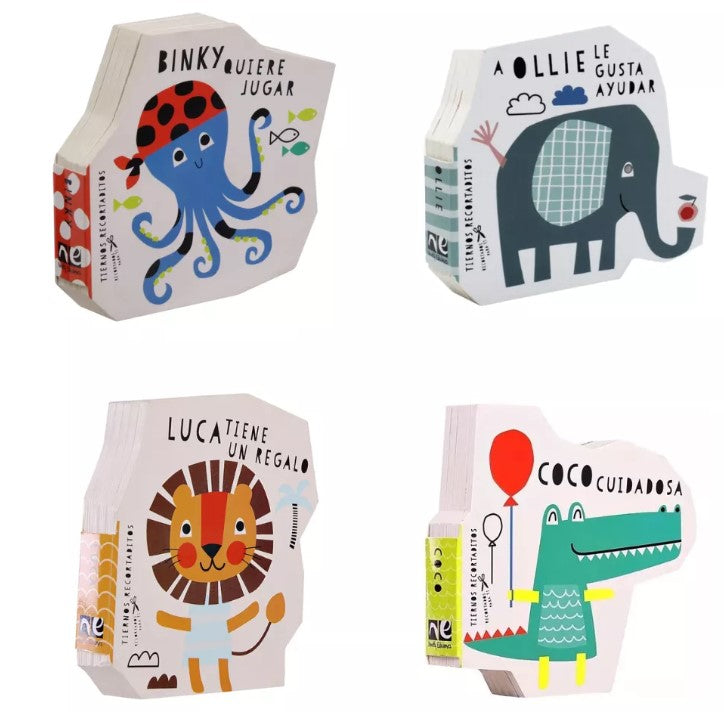 Pack Tiernos Recortaditos: Binky, Luca, Ollie Y Coco