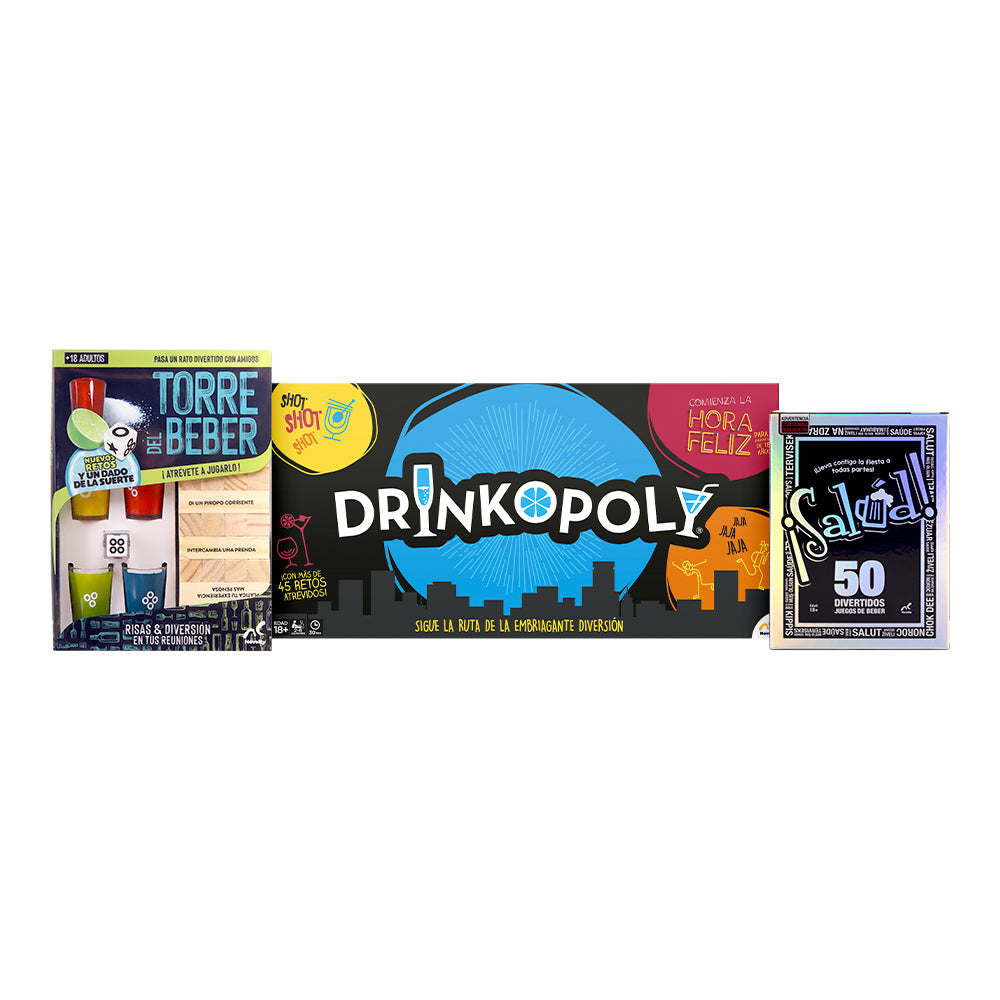 Paquete Drinkopoly con ¡Salud! 50 Juegos del Beber