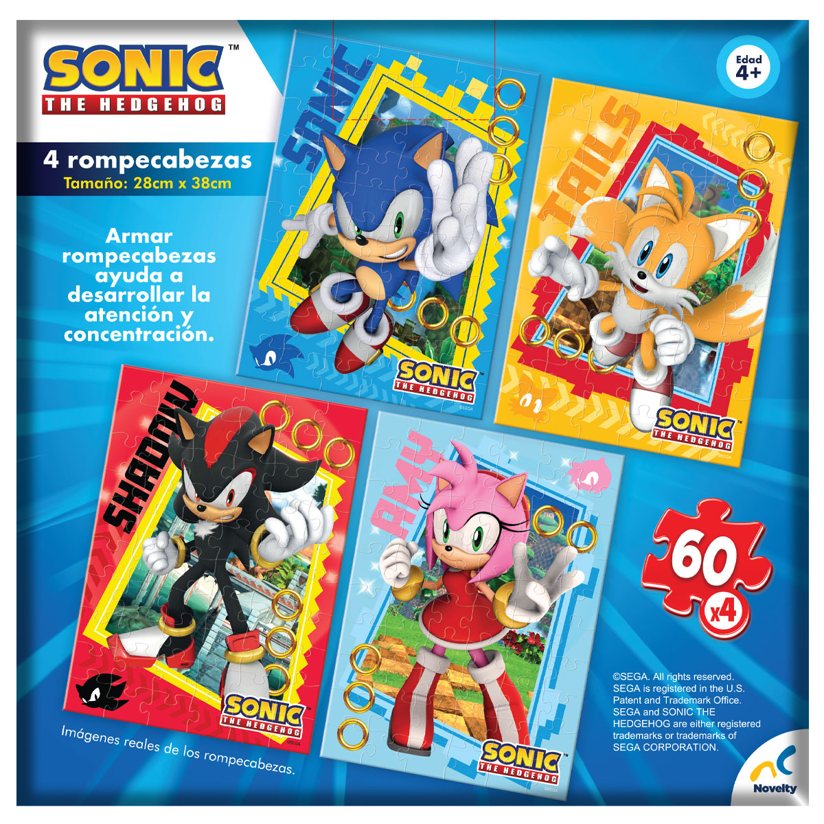 Rompecabezas 4 en 1 sonic