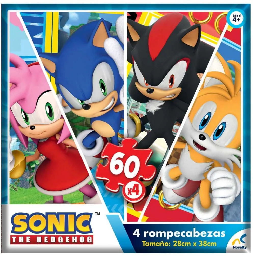 Rompecabezas 4 en 1 sonic – Novelty Corp.