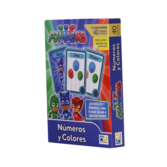 Flashcards Números Y Colores Bilingües de PJ Masks